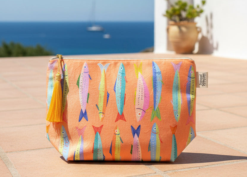 Cascais Sardines - Velvet Makeup Bag