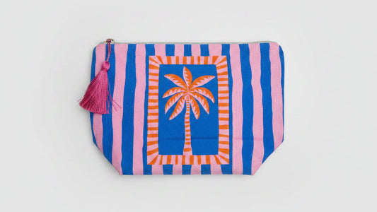 Puglia Palm - Velvet Makeup Bag