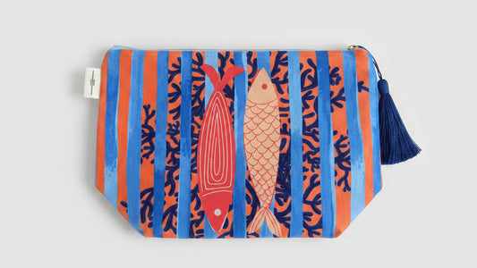 Capri Cove - Velvet Makeup Bag